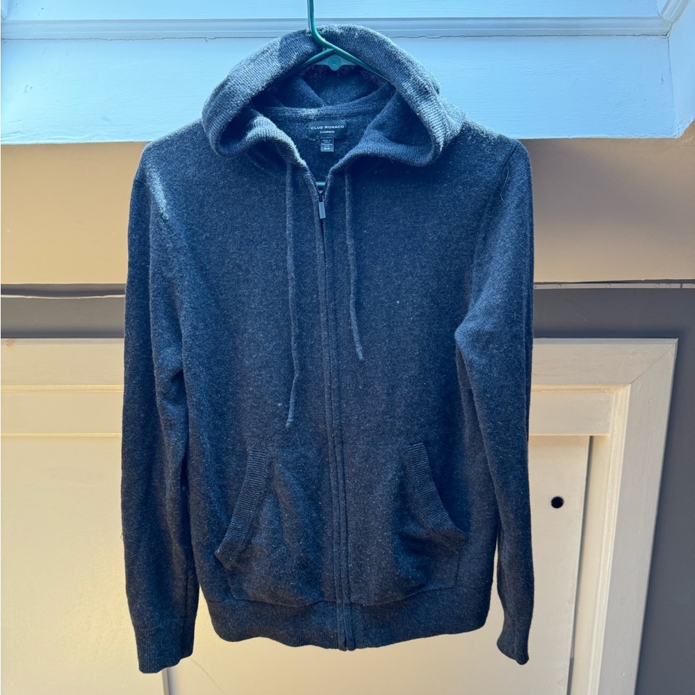 club monaco cashmere zip up hoodie